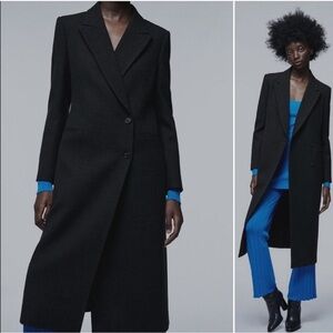 Zara wool long coat limited edition charcoal size XS NWOT